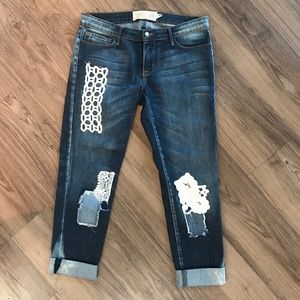 FP Artisan De Luxe Funky Lace Patched Skinny Jeans